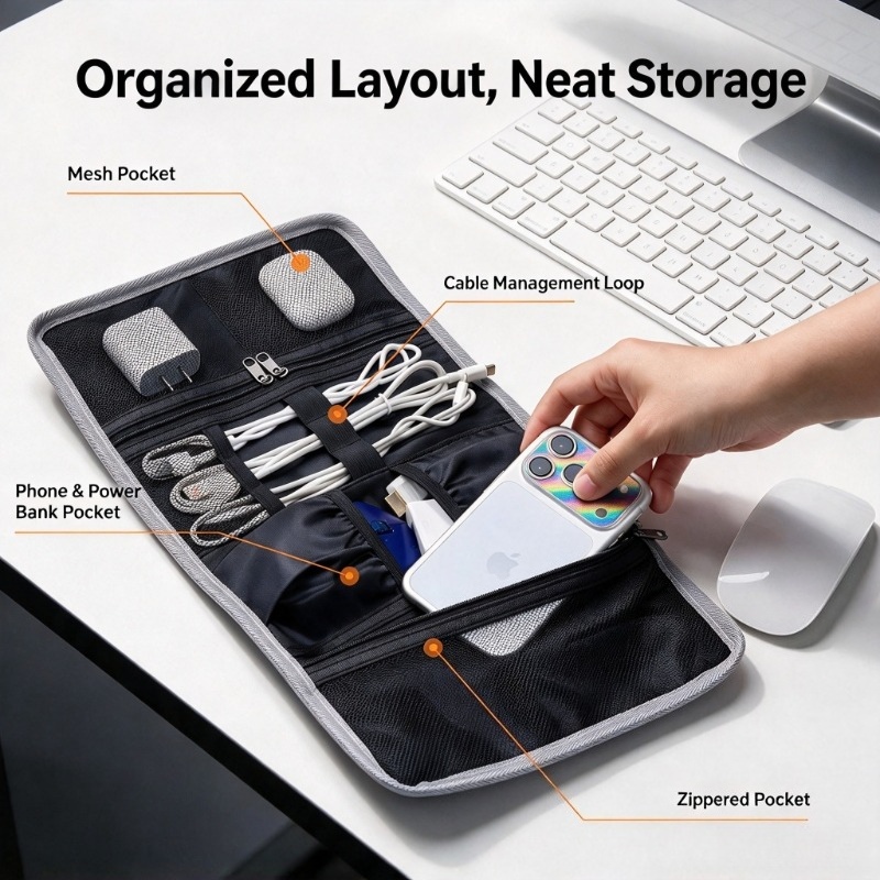 Large Capacity Cable Organizer - Tech Accessories Travel Organizer Pouch review and price